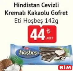 ETİ HOŞBEŞ HİNDİSTAN CEVİZLİ KREMALI KAKAOLU GOFRET 142 G fiyat ve kampanya bilgisi